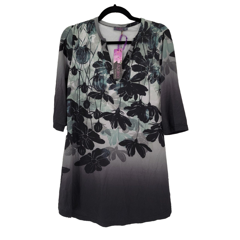 NWT Azalea By Firmiana Women's Large Floral Print Tunic Shirt Blouse